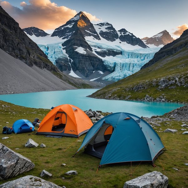 Comment organiser un camping pour une expédition de randonnée en région de glaciers en été?